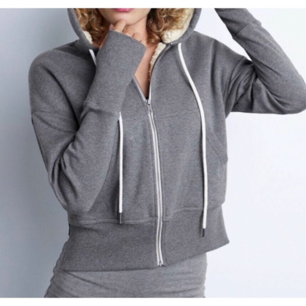 CAbi Apres Ski Sherpa Lined Hoodie Jacket